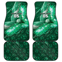 Custom Saudi Arabia Football Car Mats Eagle With Desert Glitch Cyberpunk Art