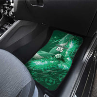 Custom Saudi Arabia Football Car Mats Eagle With Desert Glitch Cyberpunk Art