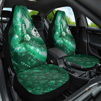 Saudi Arabia Football Car Seat Cover Eagle With Desert Glitch Cyberpunk Art