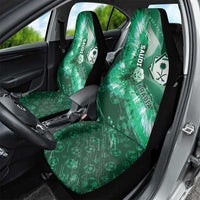 Saudi Arabia Football Car Seat Cover Eagle With Desert Glitch Cyberpunk Art