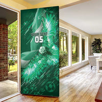 Custom Saudi Arabia Football Door Cover Eagle With Desert Glitch Cyberpunk Art