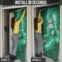 Custom Saudi Arabia Football Door Cover Eagle With Desert Glitch Cyberpunk Art