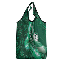 Saudi Arabia Football Grocery Bag Eagle With Desert Glitch Cyberpunk Art