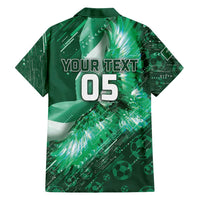 Custom Saudi Arabia Football Hawaiian Shirt Eagle With Desert Glitch Cyberpunk Art