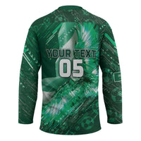 Custom Saudi Arabia Football Hockey Jersey Eagle With Desert Glitch Cyberpunk Art