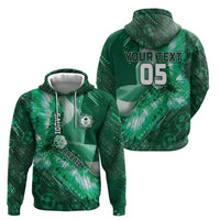 Custom Saudi Arabia Football Hoodie Eagle With Desert Glitch Cyberpunk Art