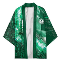 Custom Saudi Arabia Football Kimono Eagle With Desert Glitch Cyberpunk Art
