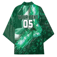 Custom Saudi Arabia Football Kimono Eagle With Desert Glitch Cyberpunk Art