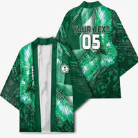 Custom Saudi Arabia Football Kimono Eagle With Desert Glitch Cyberpunk Art