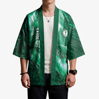 Custom Saudi Arabia Football Kimono Eagle With Desert Glitch Cyberpunk Art