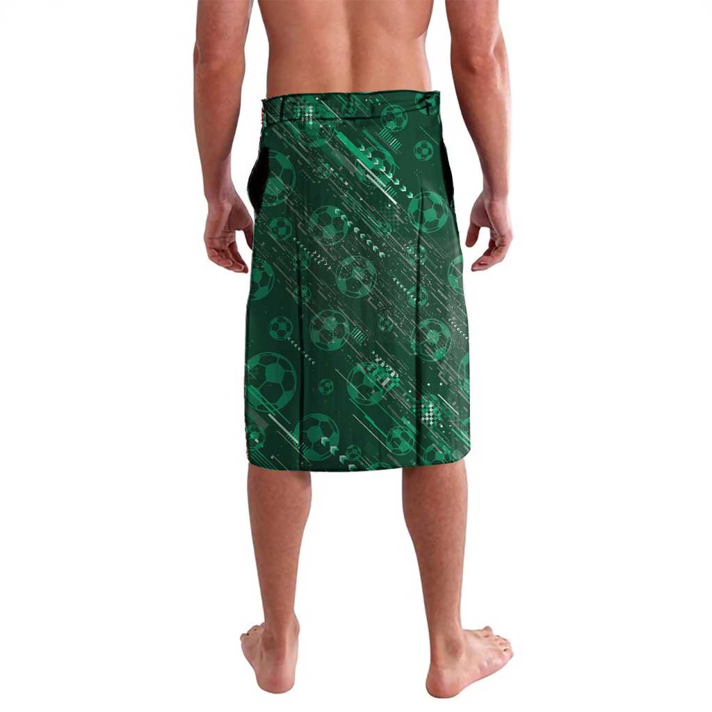 Custom Saudi Arabia Football Lavalava Eagle With Desert Glitch Cyberpunk Art