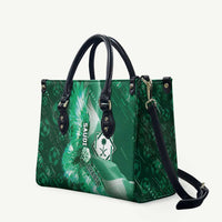 Saudi Arabia Football Leather Bag Eagle With Desert Glitch Cyberpunk Art