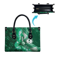 Saudi Arabia Football Leather Bag Eagle With Desert Glitch Cyberpunk Art