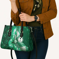 Saudi Arabia Football Leather Bag Eagle With Desert Glitch Cyberpunk Art