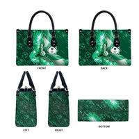 Saudi Arabia Football Leather Bag Eagle With Desert Glitch Cyberpunk Art