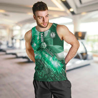 Custom Saudi Arabia Football Men Tank Top Eagle With Desert Glitch Cyberpunk Art