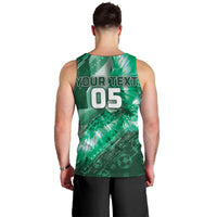 Custom Saudi Arabia Football Men Tank Top Eagle With Desert Glitch Cyberpunk Art
