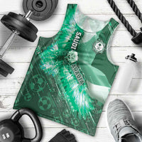 Custom Saudi Arabia Football Men Tank Top Eagle With Desert Glitch Cyberpunk Art