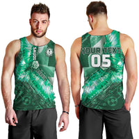 Custom Saudi Arabia Football Men Tank Top Eagle With Desert Glitch Cyberpunk Art