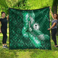 Saudi Arabia Football Quilt Eagle With Desert Glitch Cyberpunk Art