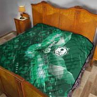 Saudi Arabia Football Quilt Eagle With Desert Glitch Cyberpunk Art