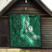 Saudi Arabia Football Quilt Eagle With Desert Glitch Cyberpunk Art