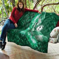 Saudi Arabia Football Quilt Eagle With Desert Glitch Cyberpunk Art