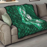 Saudi Arabia Football Quilt Eagle With Desert Glitch Cyberpunk Art
