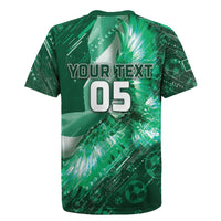 Custom Saudi Arabia Football Rugby Jersey Eagle With Desert Glitch Cyberpunk Art