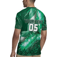 Custom Saudi Arabia Football Rugby Jersey Eagle With Desert Glitch Cyberpunk Art