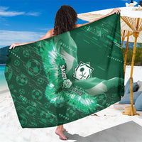 Saudi Arabia Football Sarong Eagle With Desert Glitch Cyberpunk Art