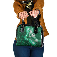 Saudi Arabia Football Shoulder Handbag Eagle With Desert Glitch Cyberpunk Art