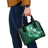Saudi Arabia Football Shoulder Handbag Eagle With Desert Glitch Cyberpunk Art