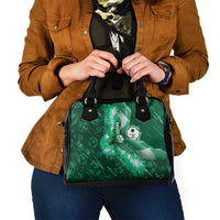 Saudi Arabia Football Shoulder Handbag Eagle With Desert Glitch Cyberpunk Art