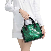 Saudi Arabia Football Shoulder Handbag Eagle With Desert Glitch Cyberpunk Art
