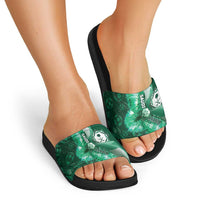 Saudi Arabia Football Slide Sandals Eagle With Desert Glitch Cyberpunk Art