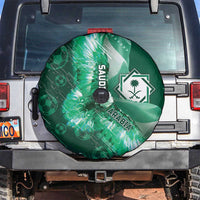 Saudi Arabia Football Spare Tire Cover Eagle With Desert Glitch Cyberpunk Art