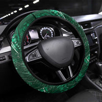 Saudi Arabia Football Steering Wheel Cover Eagle With Desert Glitch Cyberpunk Art