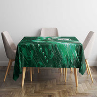 Saudi Arabia Football Tablecloth Eagle With Desert Glitch Cyberpunk Art
