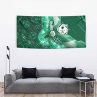Saudi Arabia Football Tapestry Eagle With Desert Glitch Cyberpunk Art
