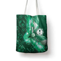 Saudi Arabia Football Tote Bag Eagle With Desert Glitch Cyberpunk Art