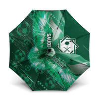 Saudi Arabia Football Umbrella Eagle With Desert Glitch Cyberpunk Art