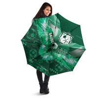 Saudi Arabia Football Umbrella Eagle With Desert Glitch Cyberpunk Art