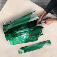 Saudi Arabia Football Umbrella Eagle With Desert Glitch Cyberpunk Art