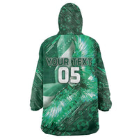 Custom Saudi Arabia Football Wearable Blanket Hoodie Eagle With Desert Glitch Cyberpunk Art