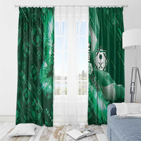 Saudi Arabia Football Window Curtain Eagle With Desert Glitch Cyberpunk Art