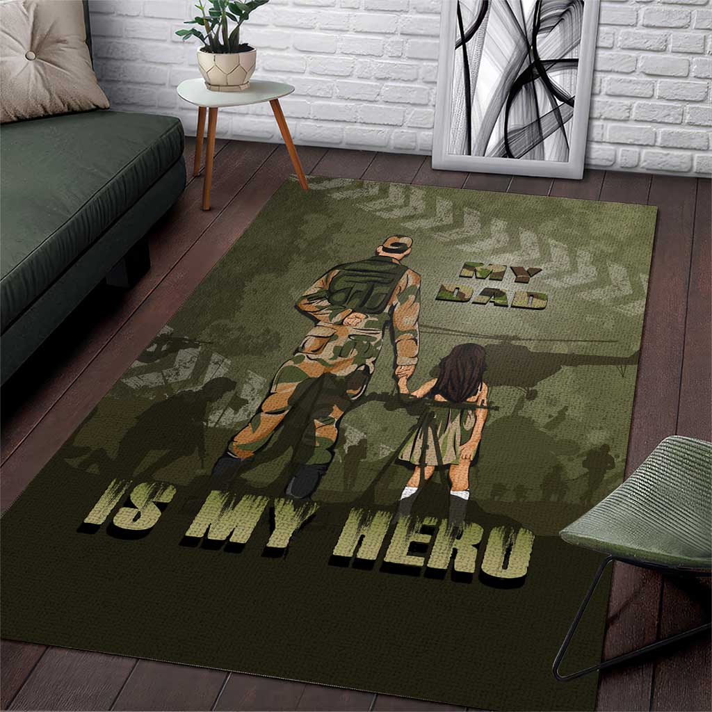 Military Fathers Day Area Rug My Dad Is My Hero