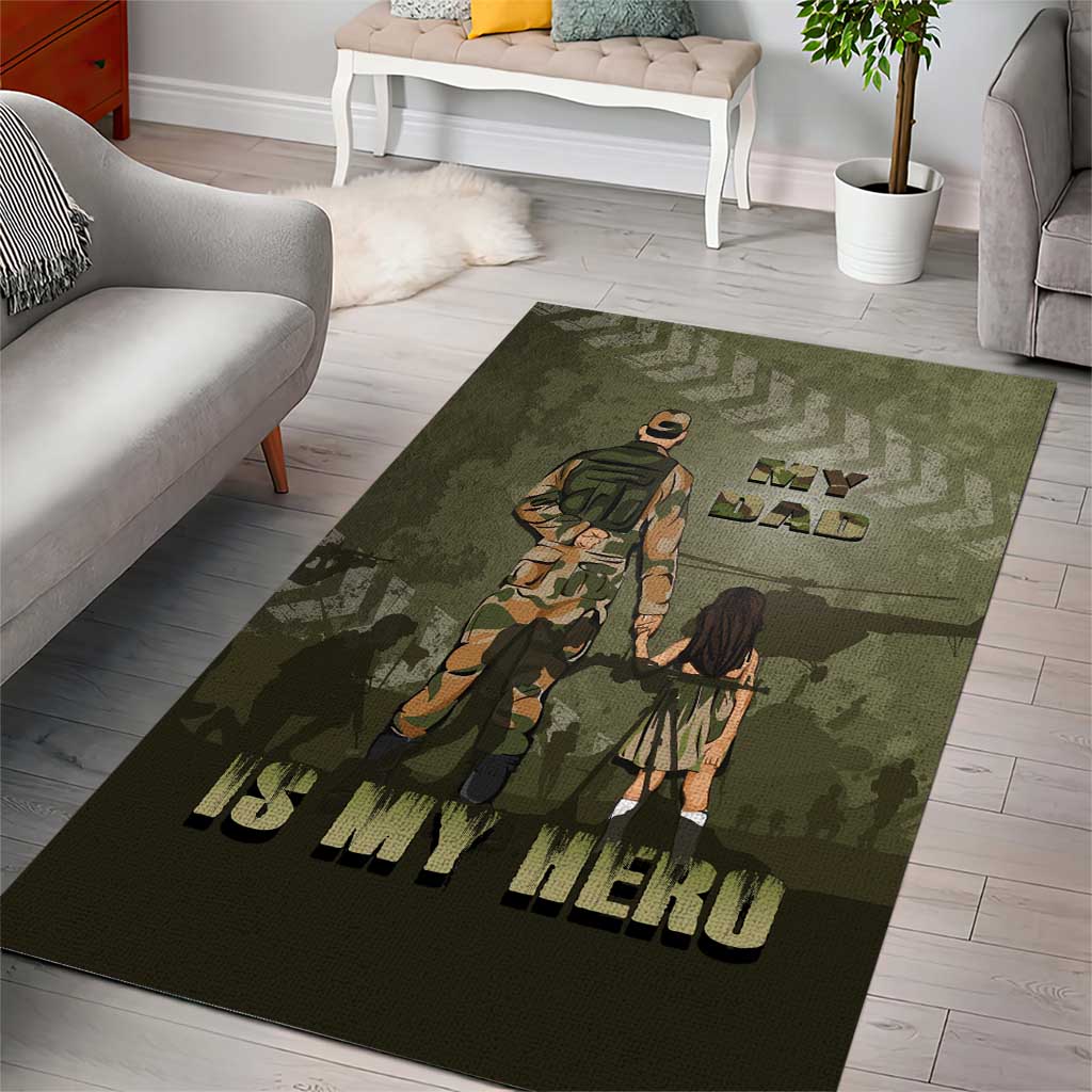 Military Fathers Day Area Rug My Dad Is My Hero