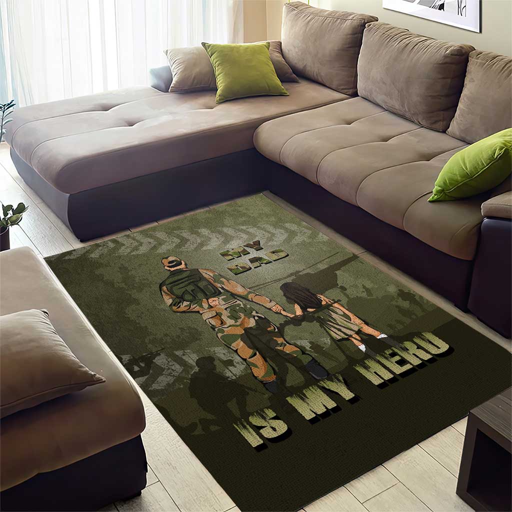 Military Fathers Day Area Rug My Dad Is My Hero