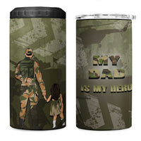 Military Fathers Day 4 in 1 Can Cooler Tumbler My Dad Is My Hero